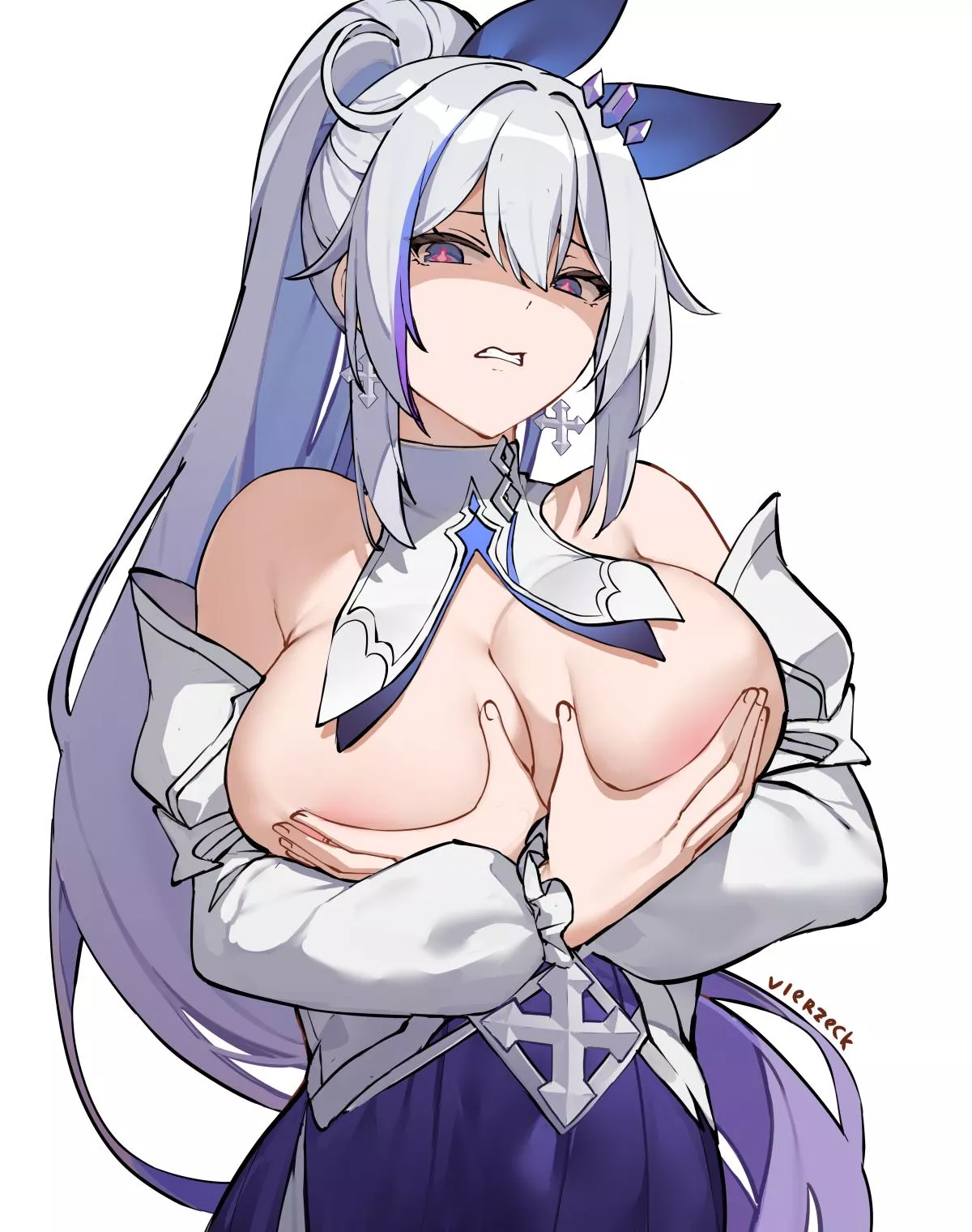 Kiana hiding her boobs [Honkai Impact 3]