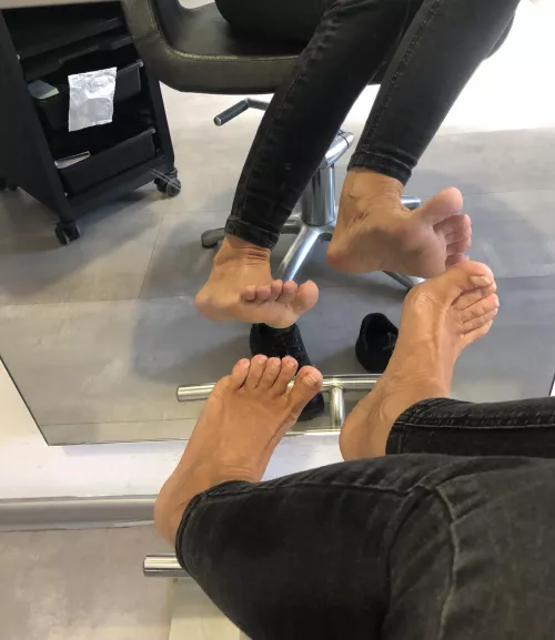 My feet, front and back...all in one picture