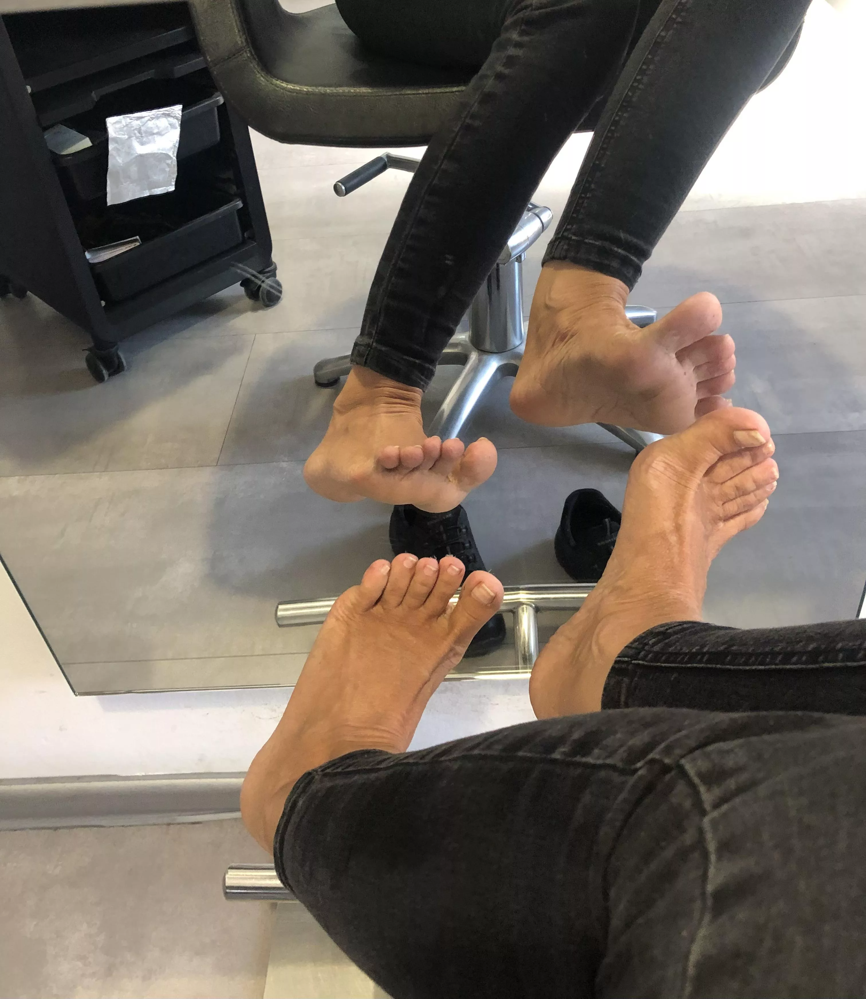 My feet, front and back...all in one picture