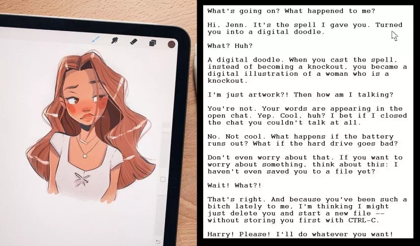 New caption! Dlgital Doodle magicaltransformation 