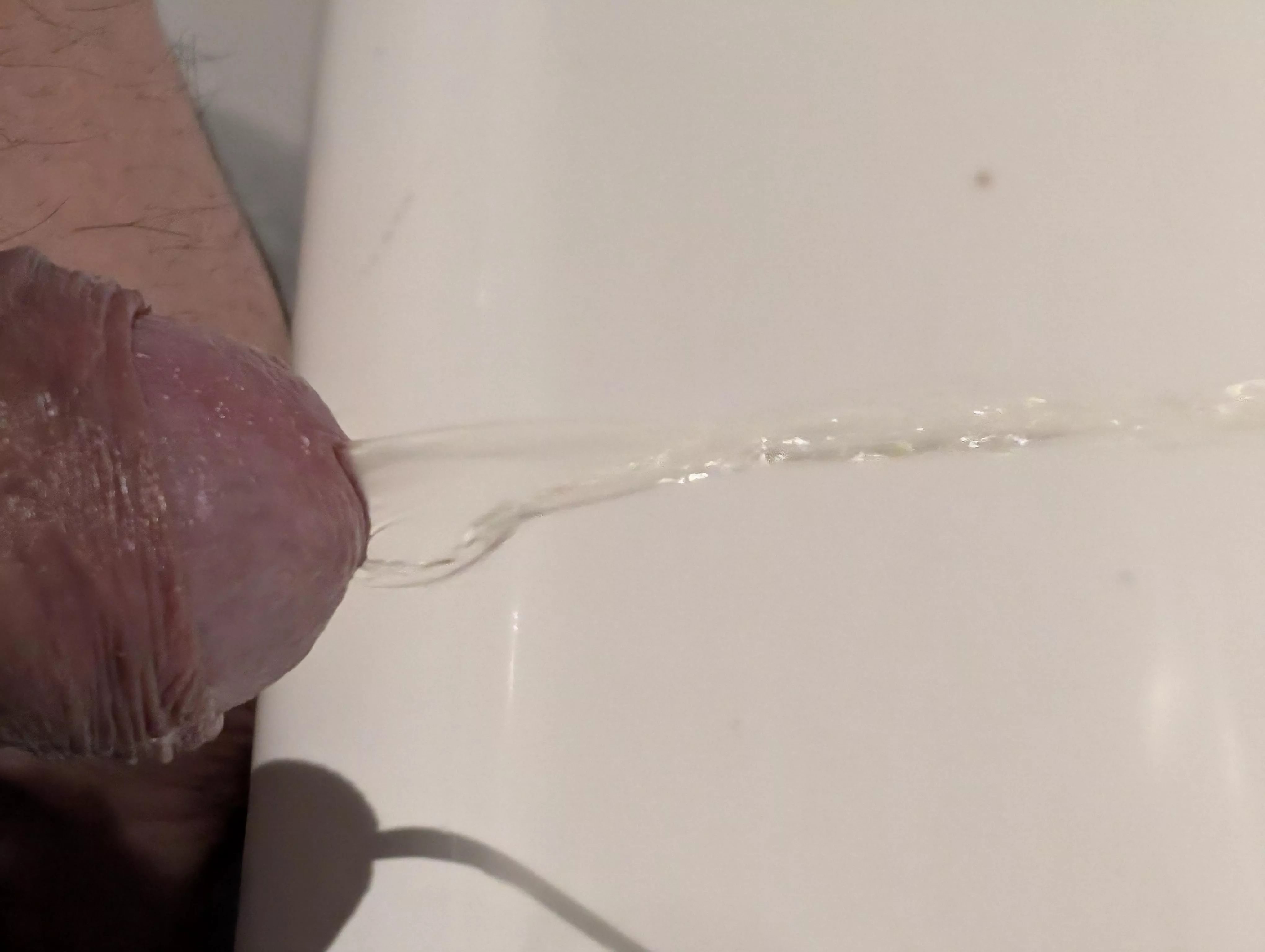 Pissing in office basin