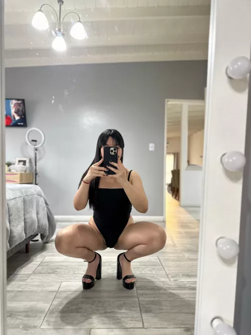 I love a one-piece swimsuit, because it's easy to pull back the bottom and penetrate my moist hole