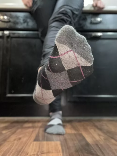 Sweaty after work argyle 😋