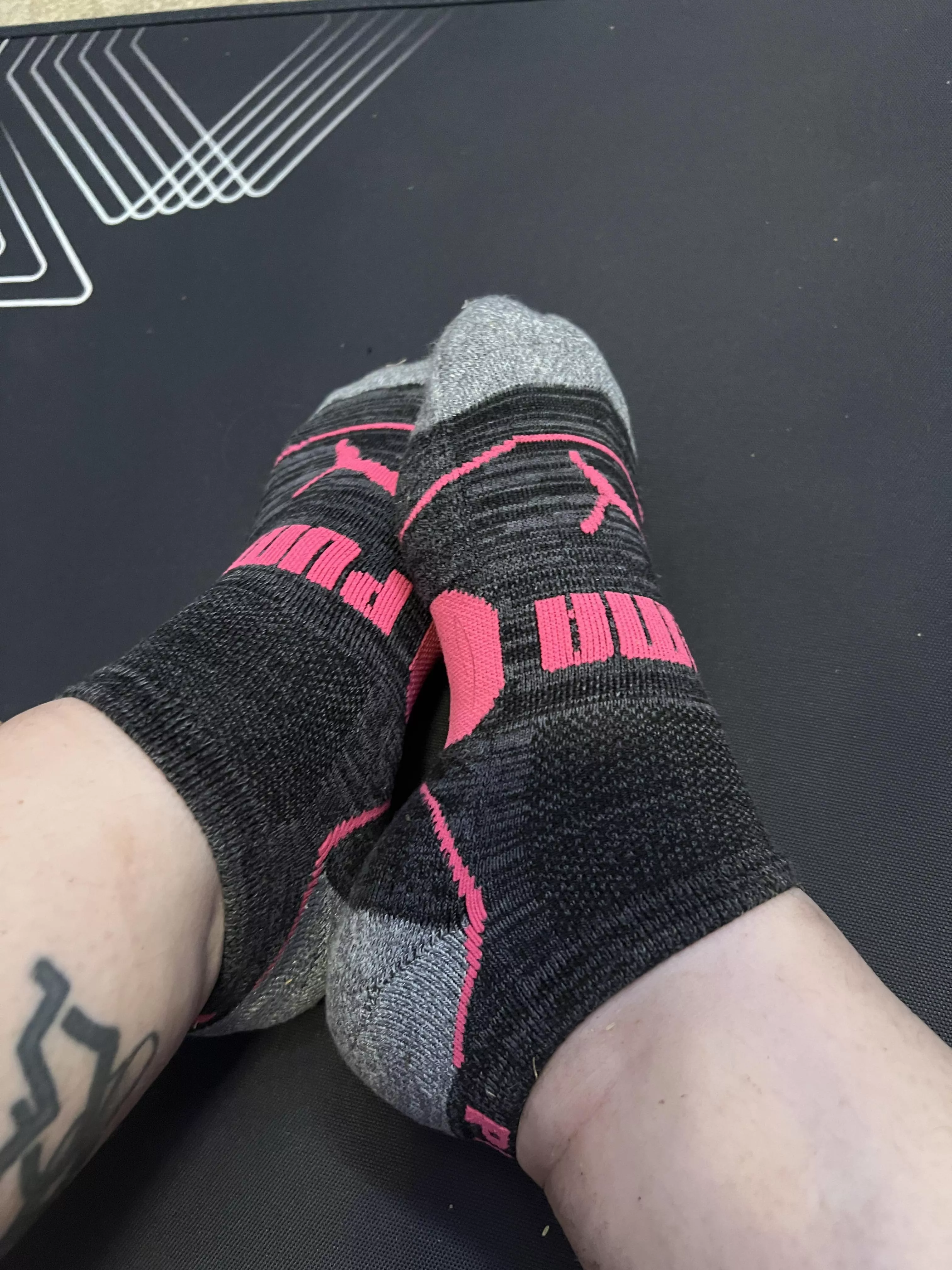 Puma socks soaking up all my sweat!