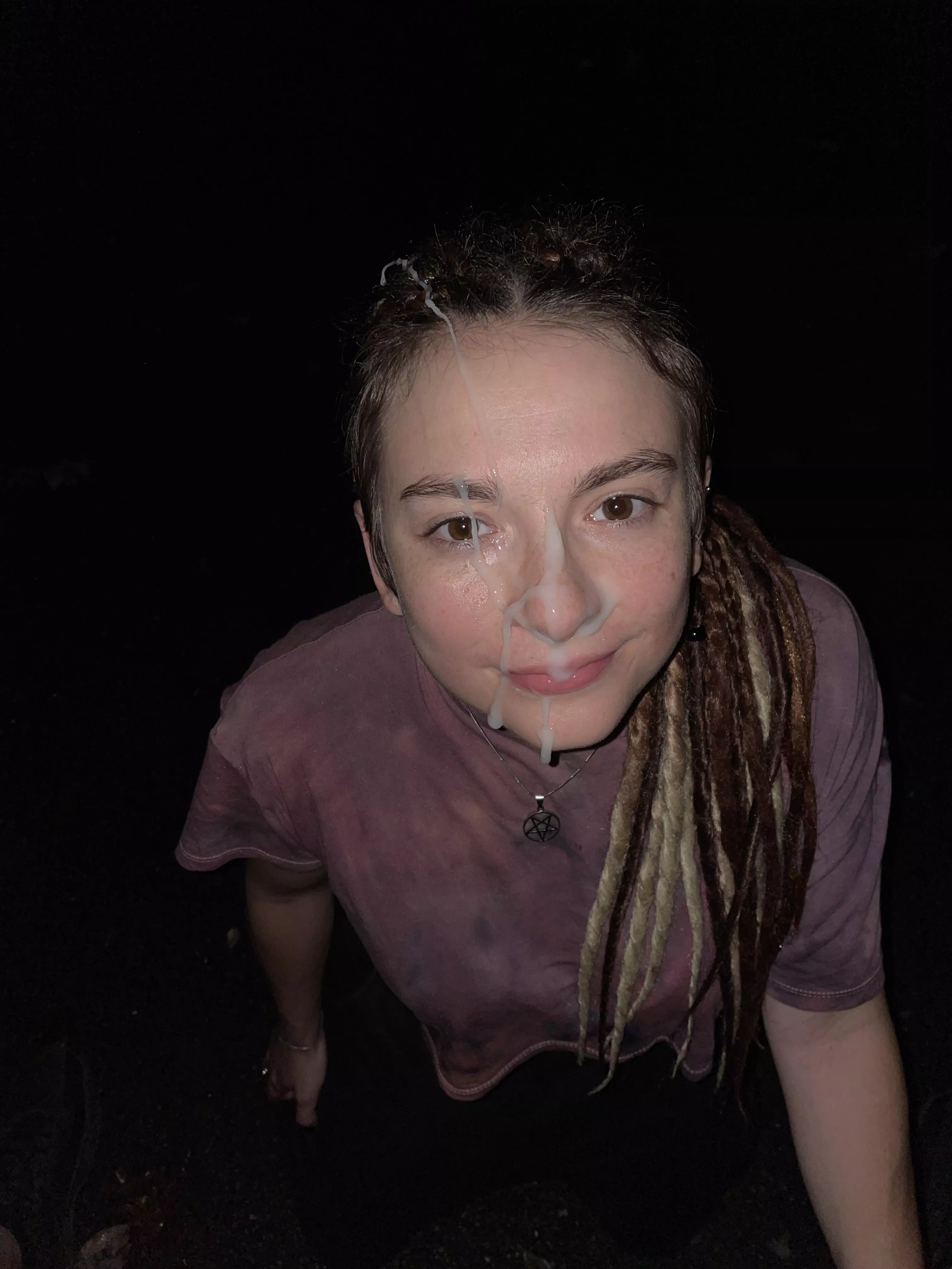 First nighttime outdoor facial, how'd I do? 