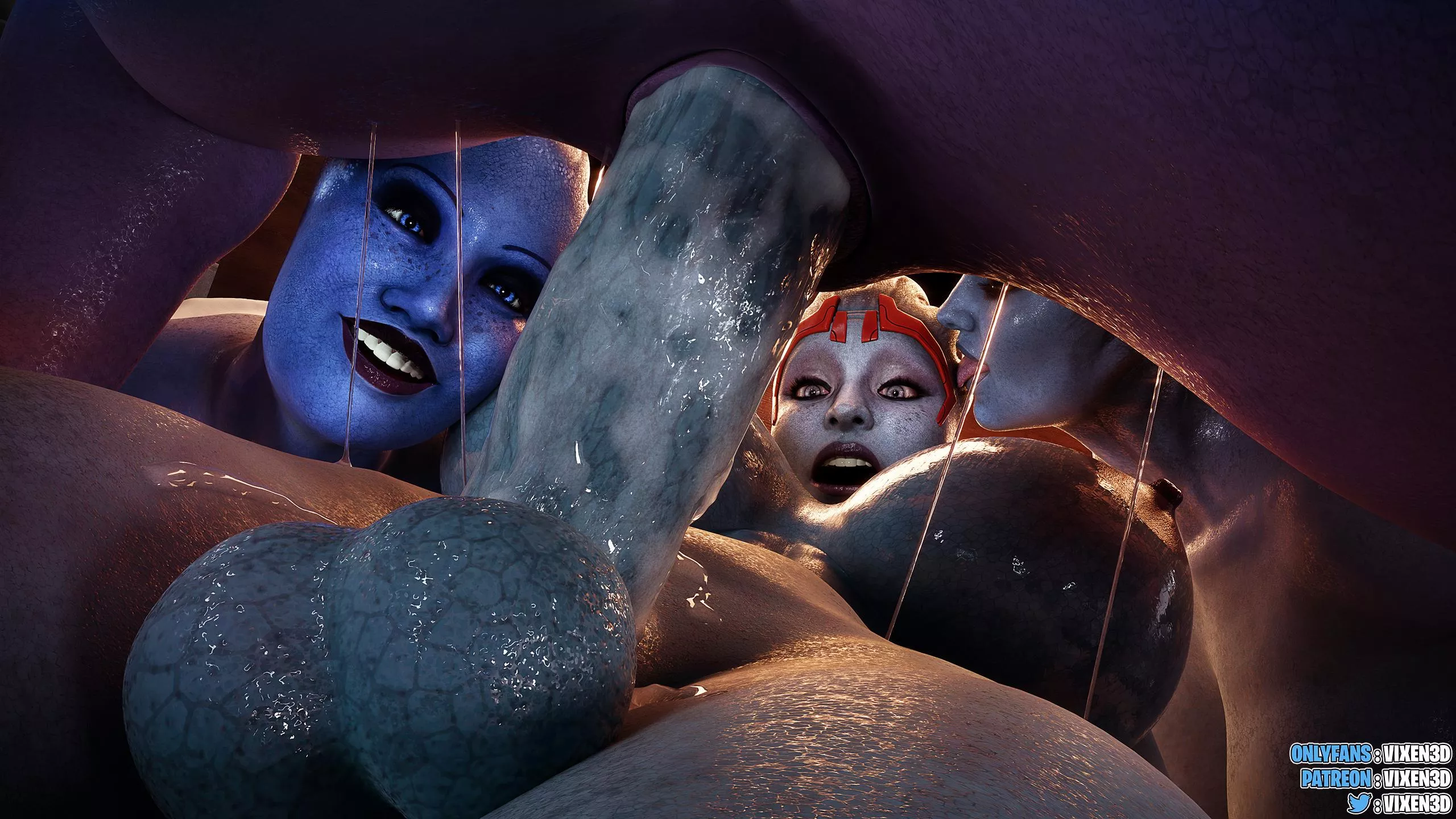 Liara Facinated About Asari Sex (Vixen3D)