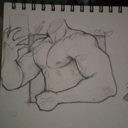 Pec Sketch (Art by me)//Bara Sketchbook 