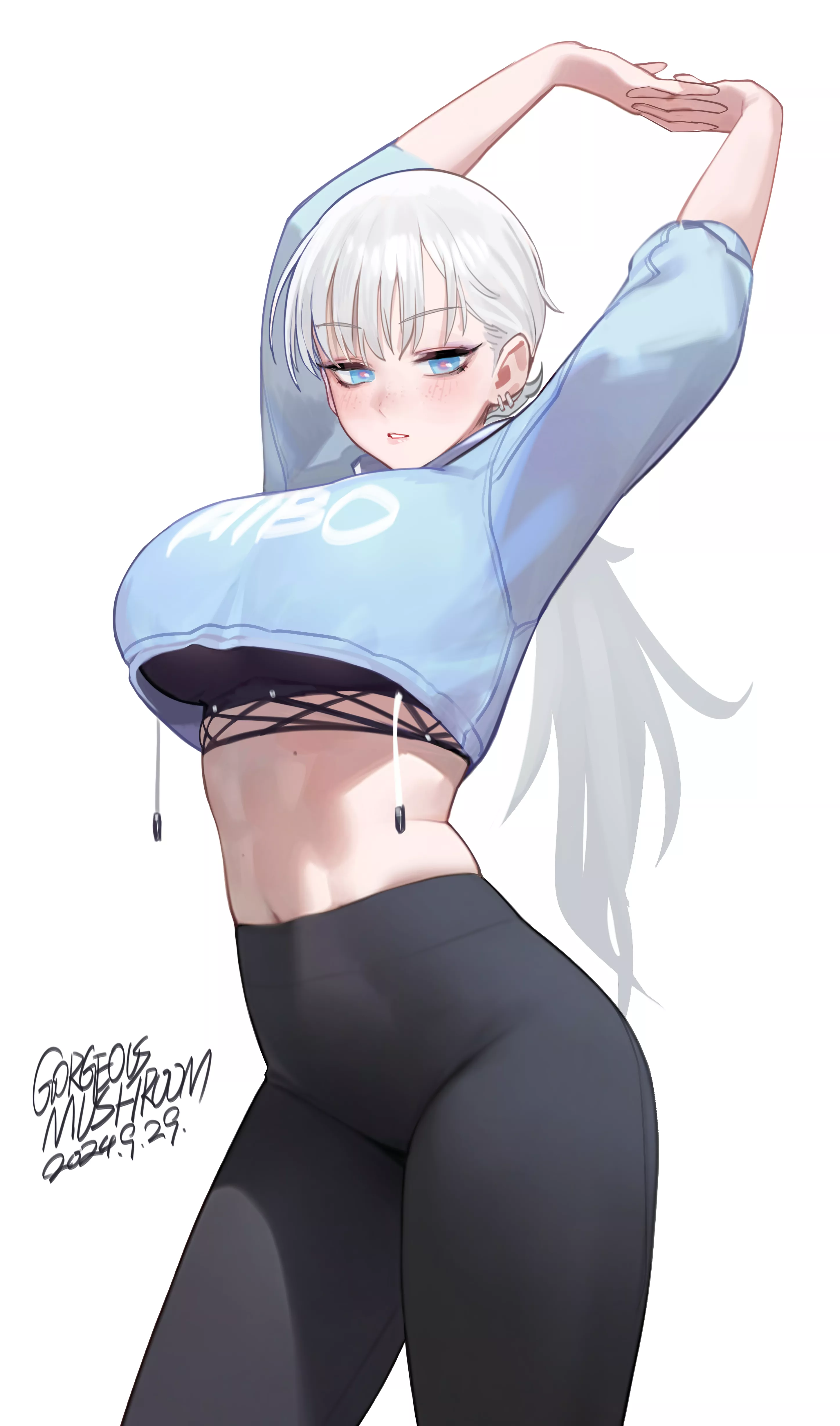 Stretching in Yoga Pants 