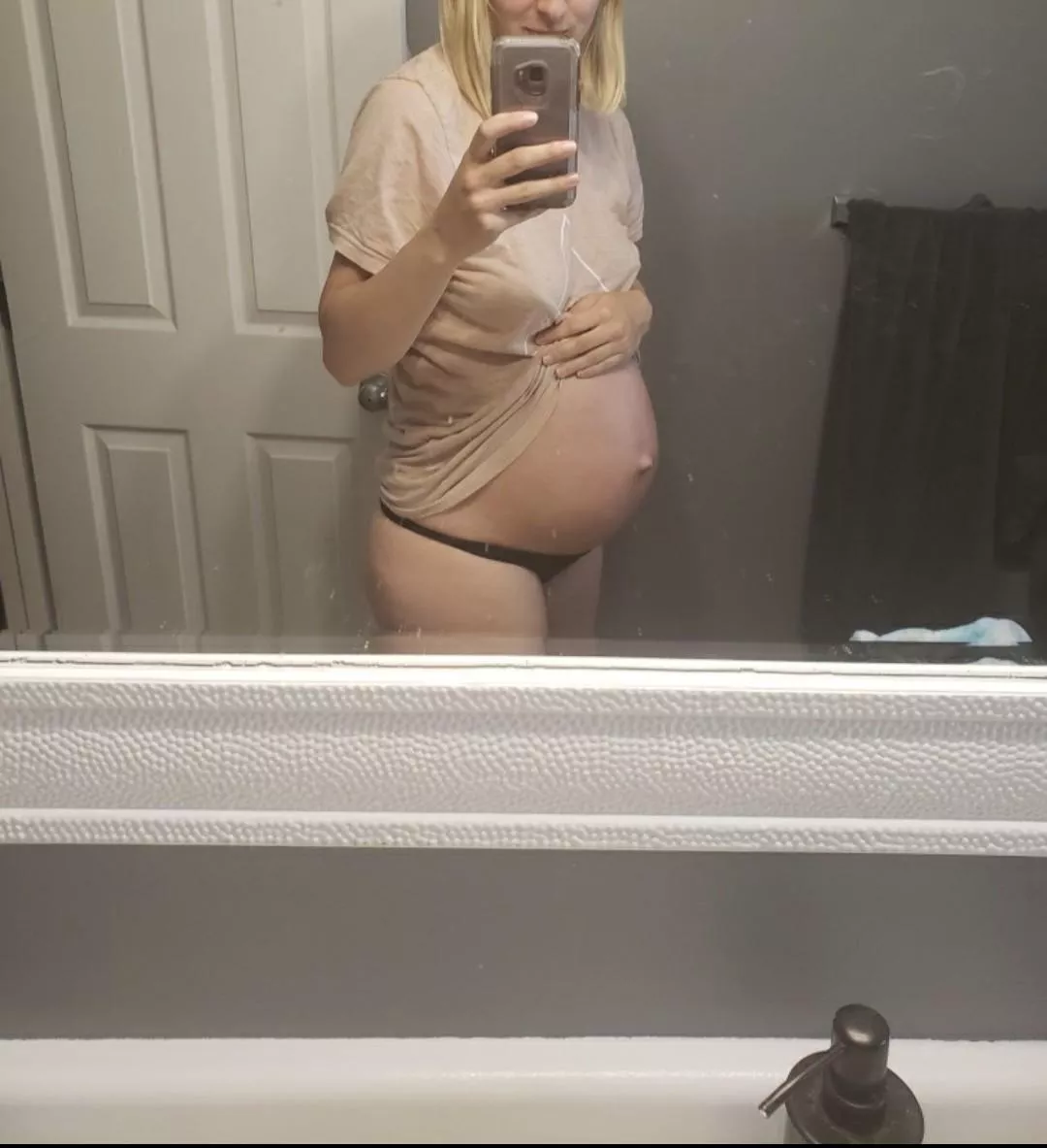 All I wore pregnant, panties and loose t-shirts!