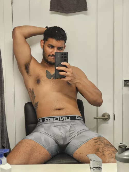 Grey UA boxer briefs