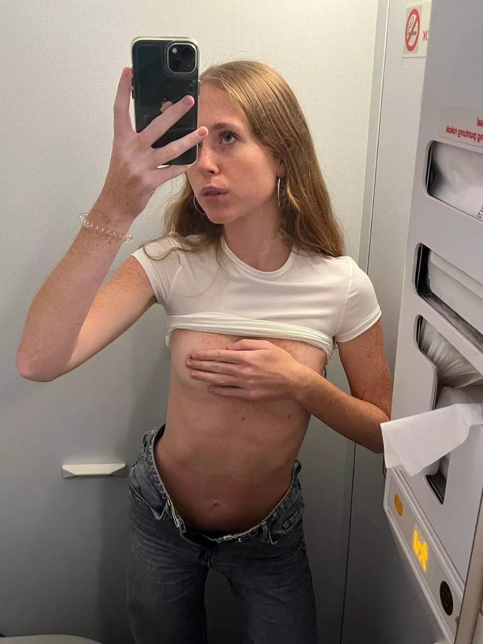 Handbra in a plane bathroom!