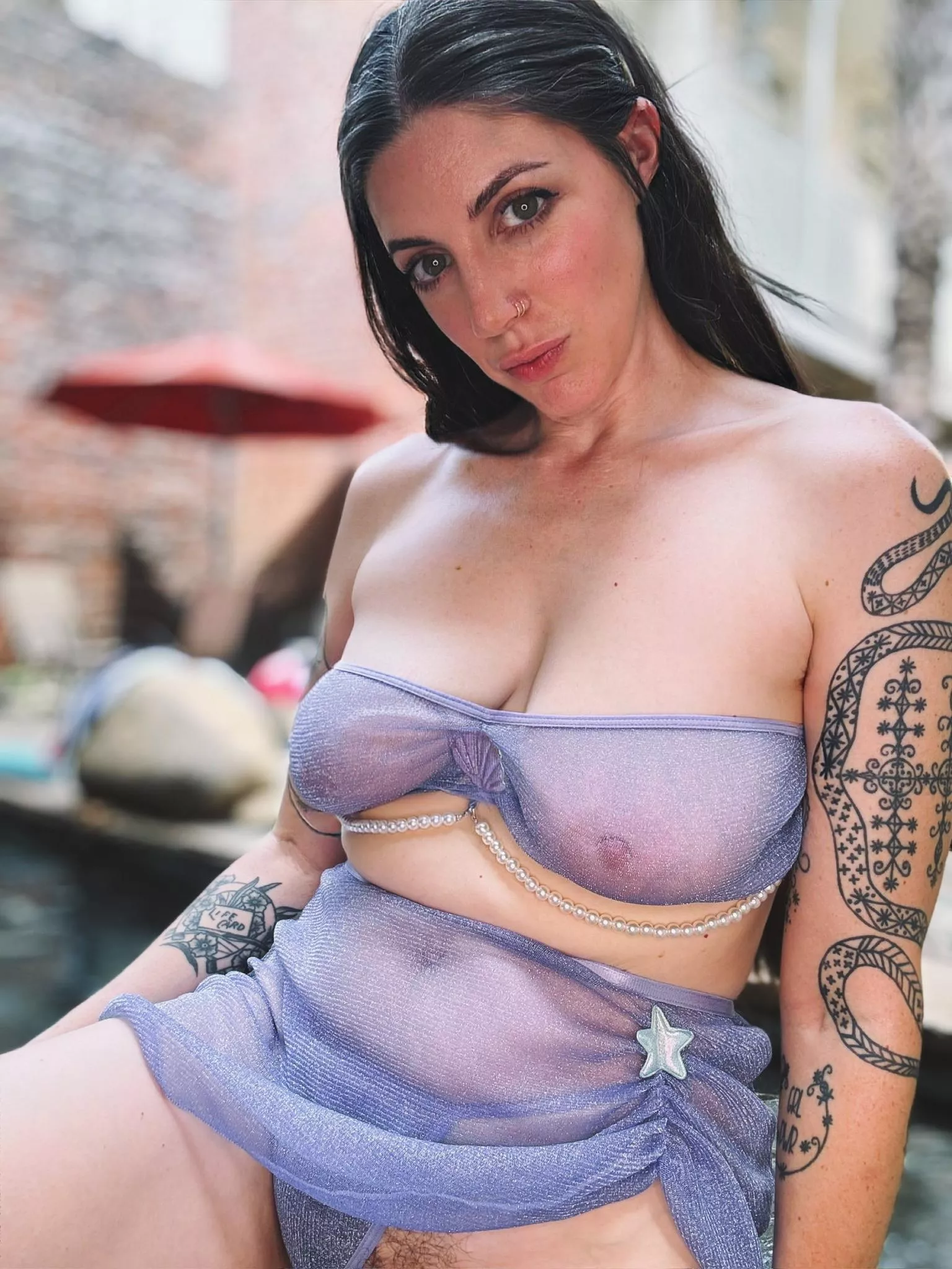 I love wearing sheer bikinis to the pool