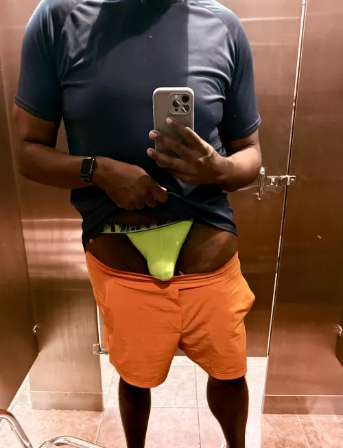 Just a beefy bear showing off after my workout. You guys fans of jockstraps 