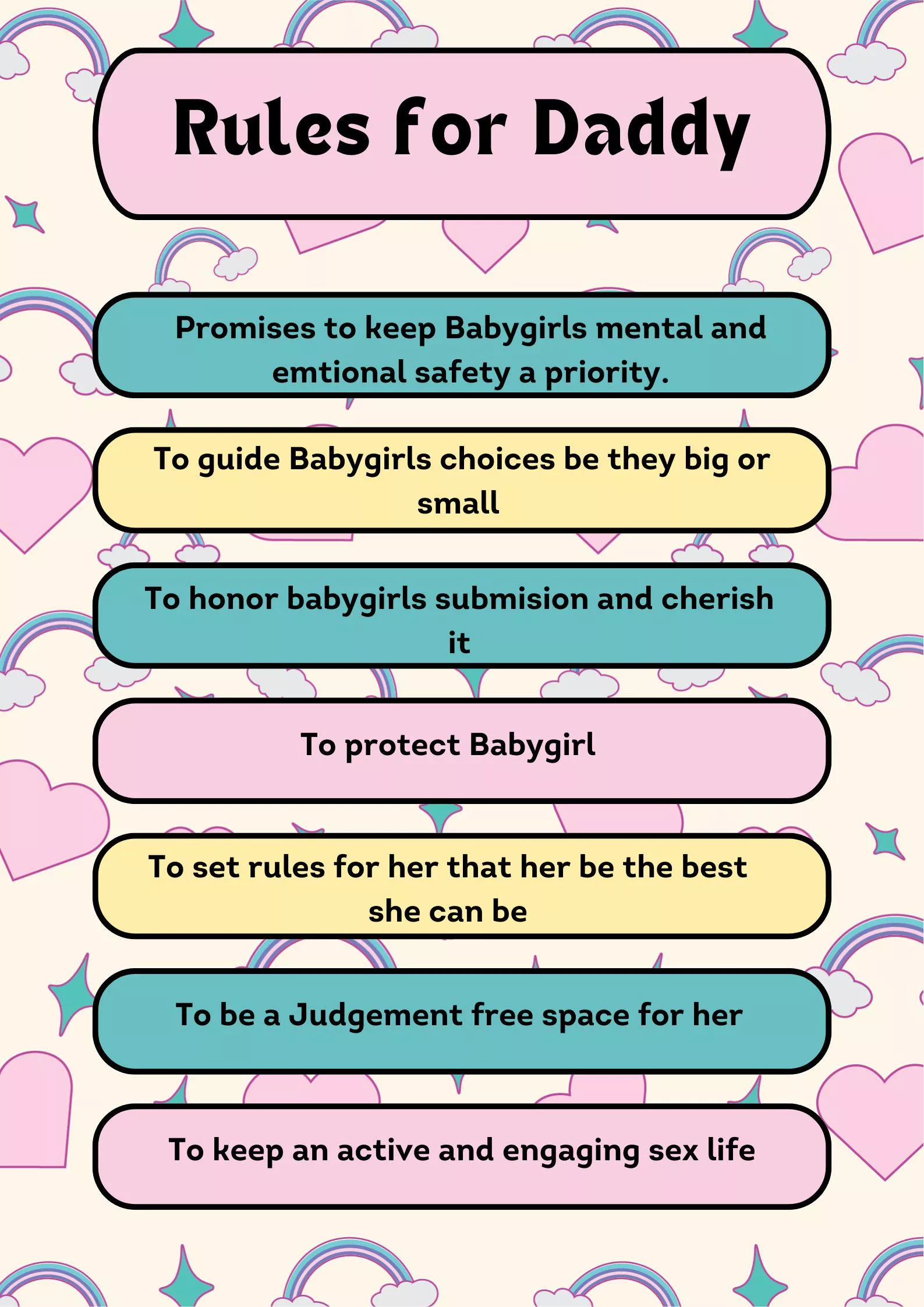 Made Rules for Daddy today