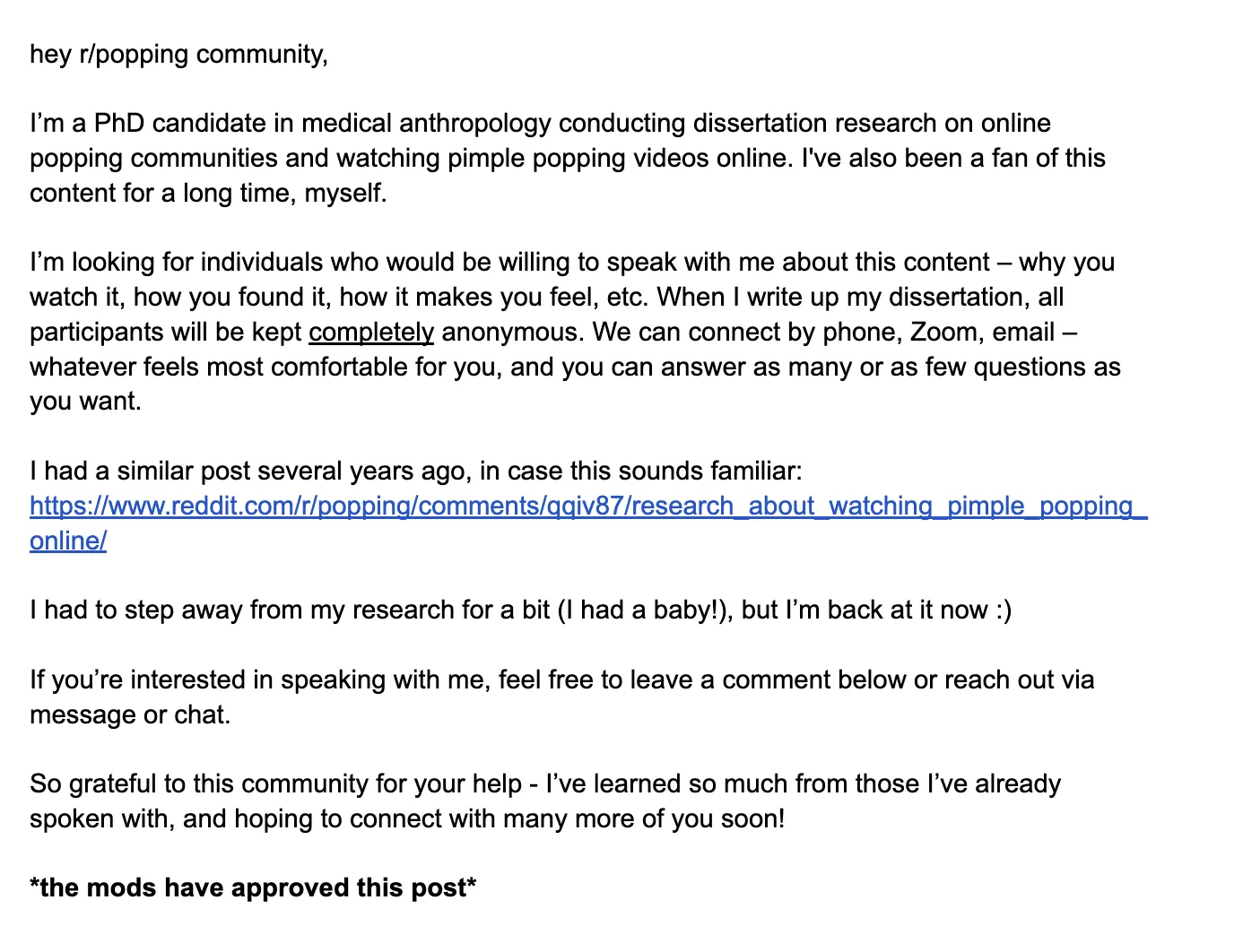 pimple popping research