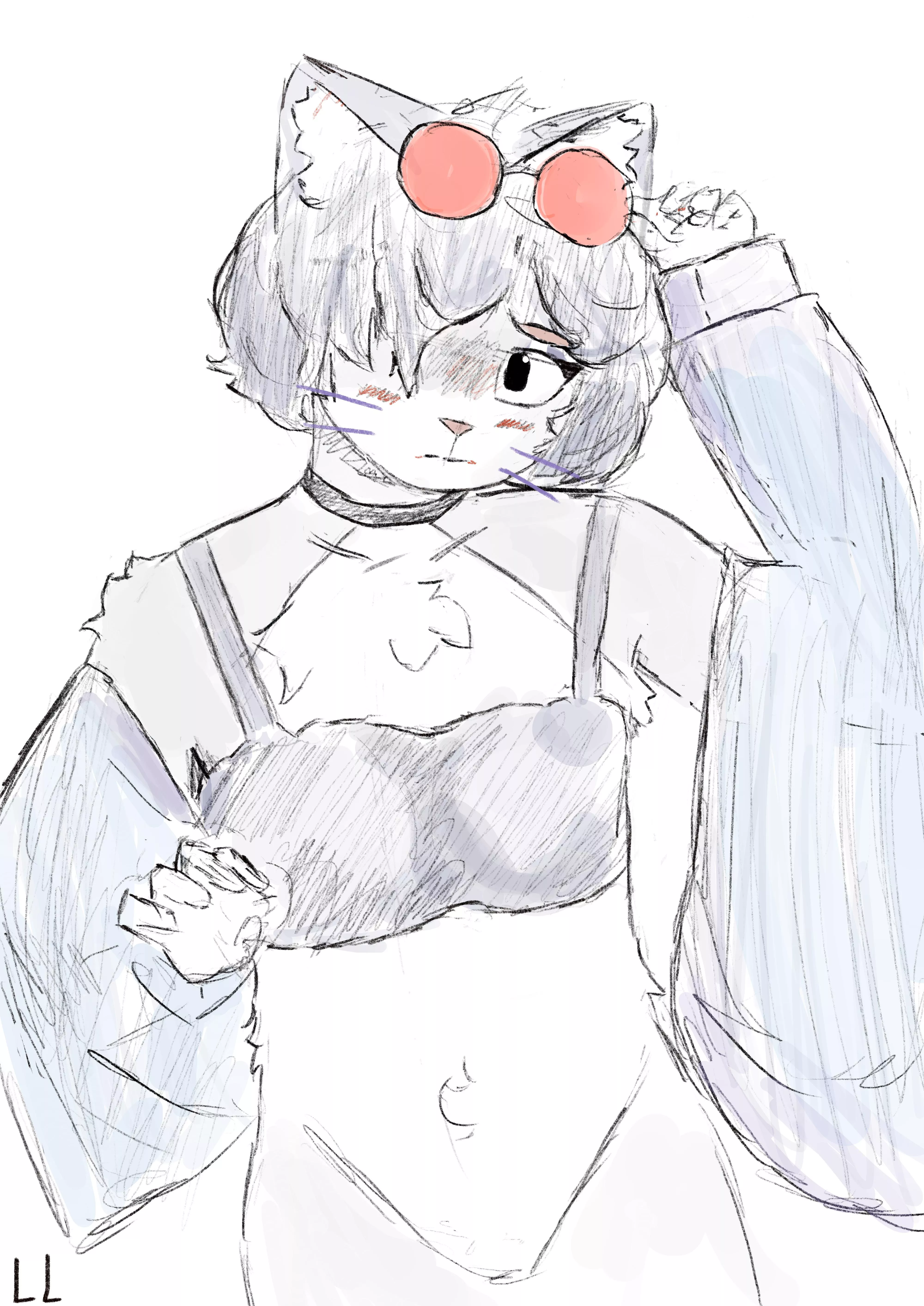 Swimsuit kitty (art by me)