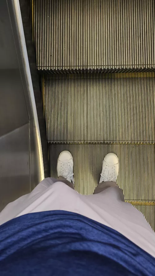 After 8 days of edging, I was so horny I couldn't control my cock at all. Was so embarrassed, hoping no one would notice. 