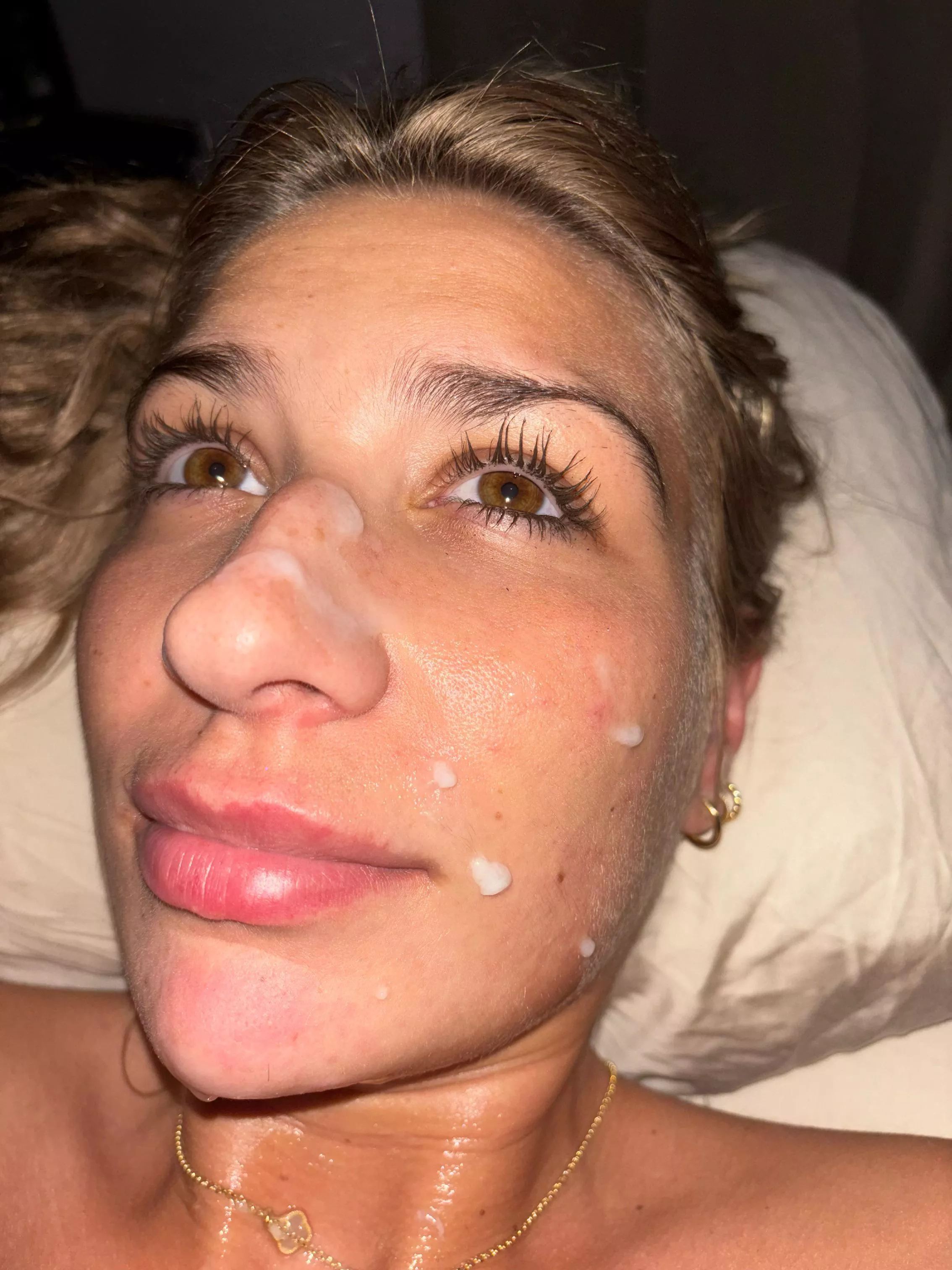 Finished him with my tits and he still managed to hit my face