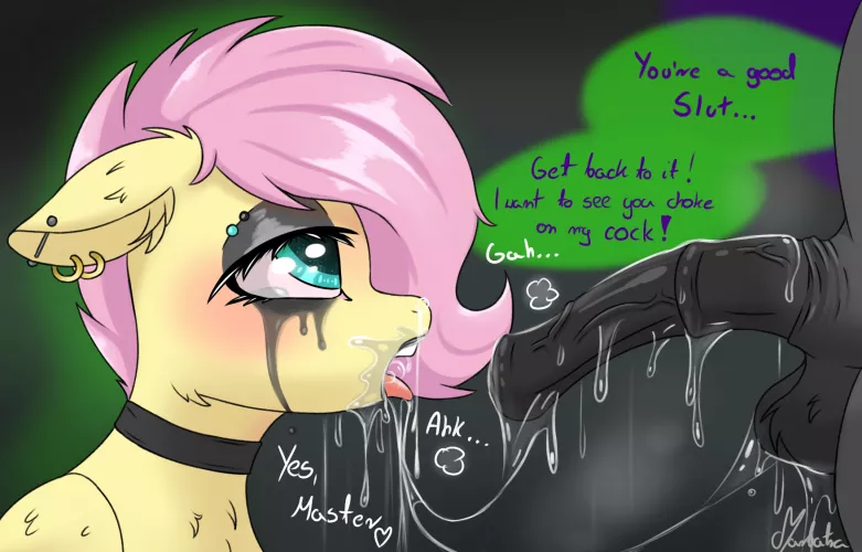 Flutters being a good slut for her King