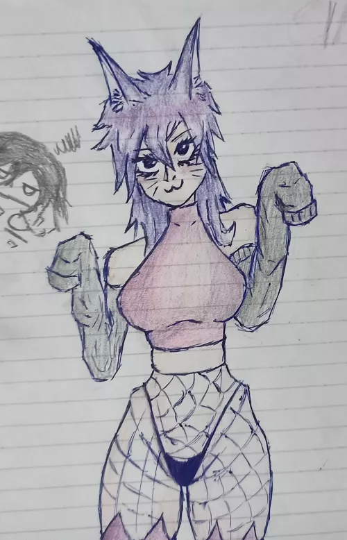 Naughty cat wants more attention from her master :3 (by me)