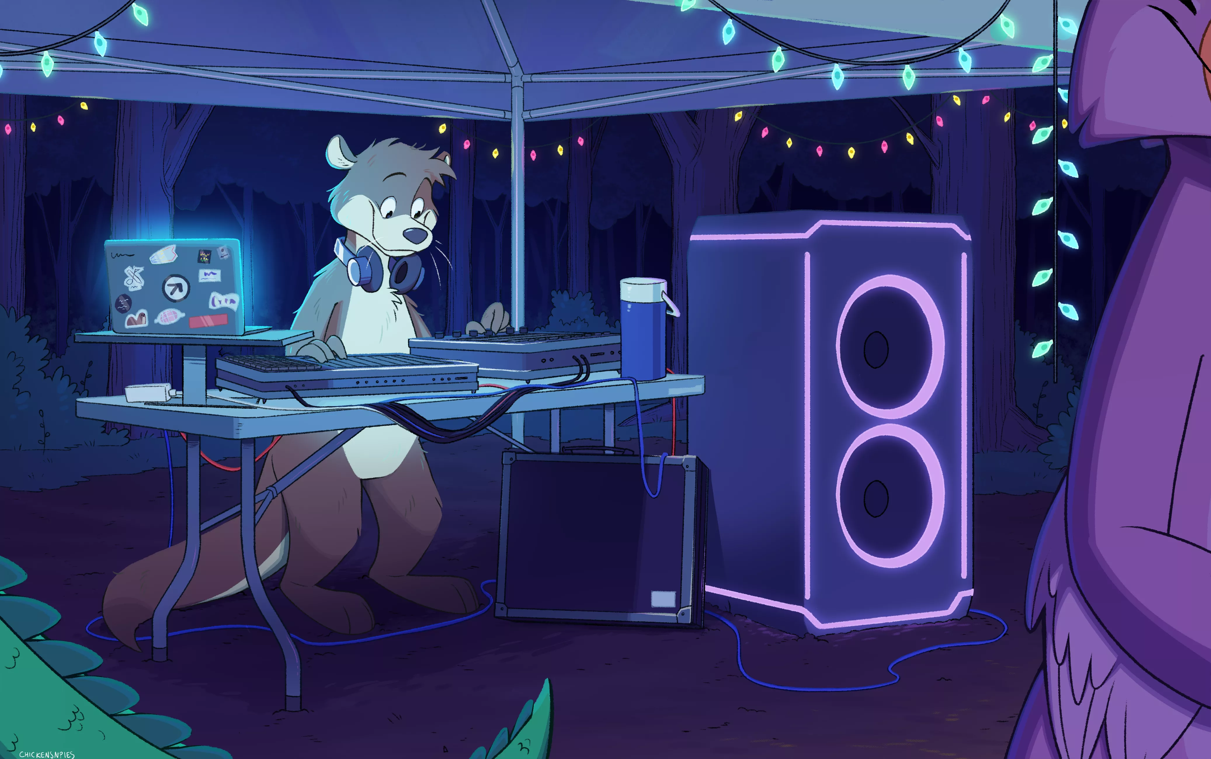 party otter!! (art by me, @chickensnpies1 on twitter!)