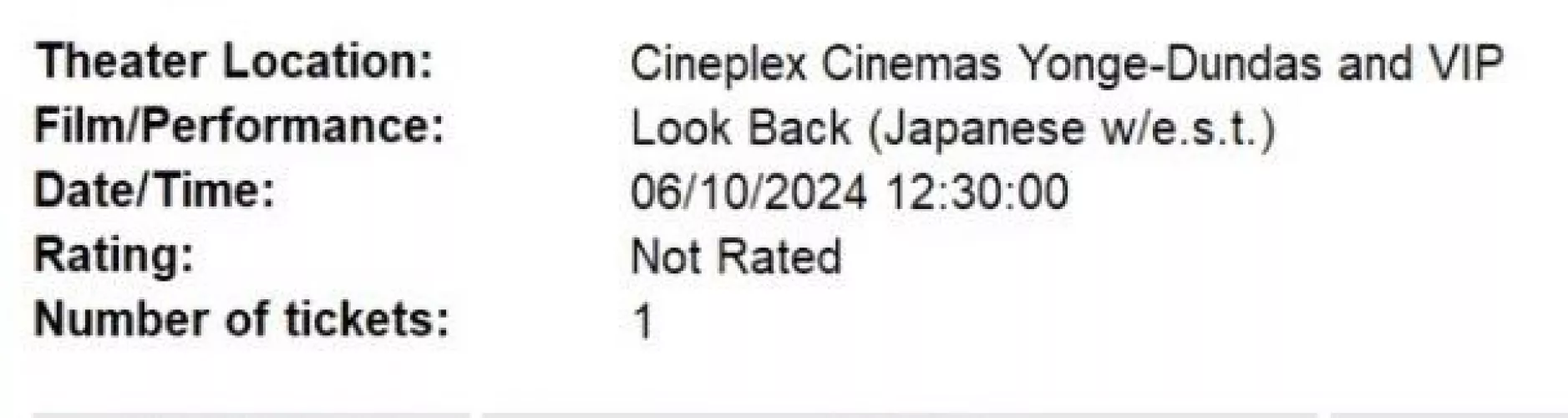 🇨🇦Selling one ticket this Sunday