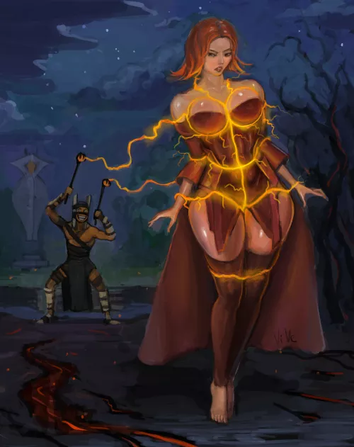 Shadow Shaman caught Lina drawn by me
