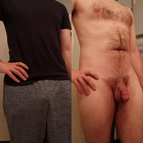 The best part about grey sweat pants season? Taking them off!