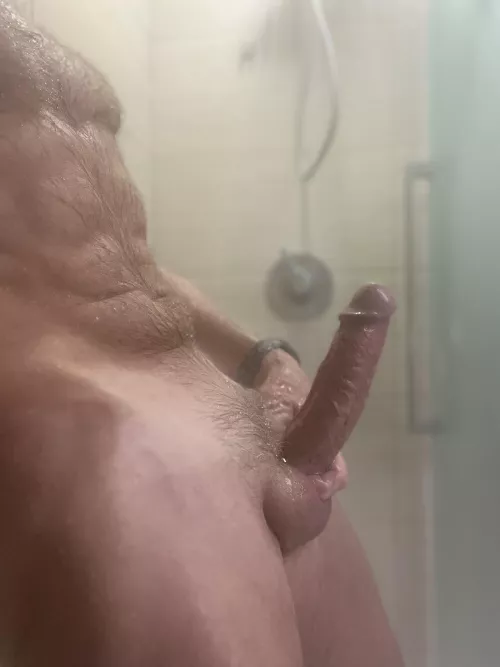 Cleaning up the (57) year old dick