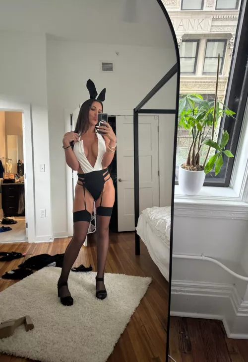 This bunny is up early 