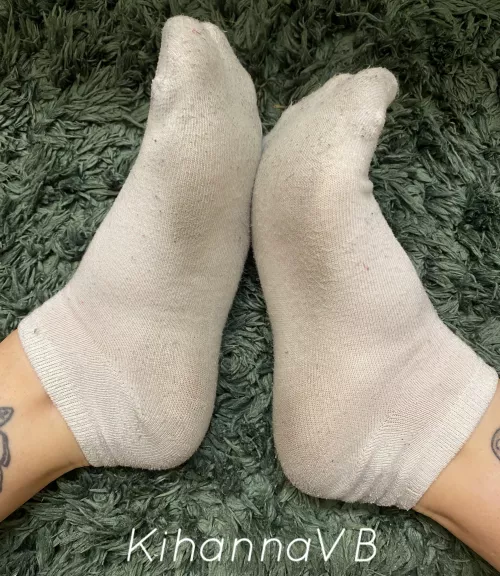 Week worn white socks 
