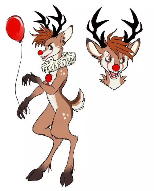 🔴 Can You Guess Which Two Red-Nosed Characters Inspired This Design? (Adoptable)