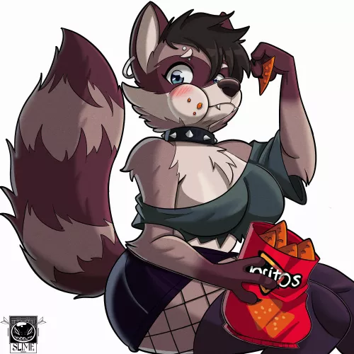 [OC] Raven raccoon (Art by me)