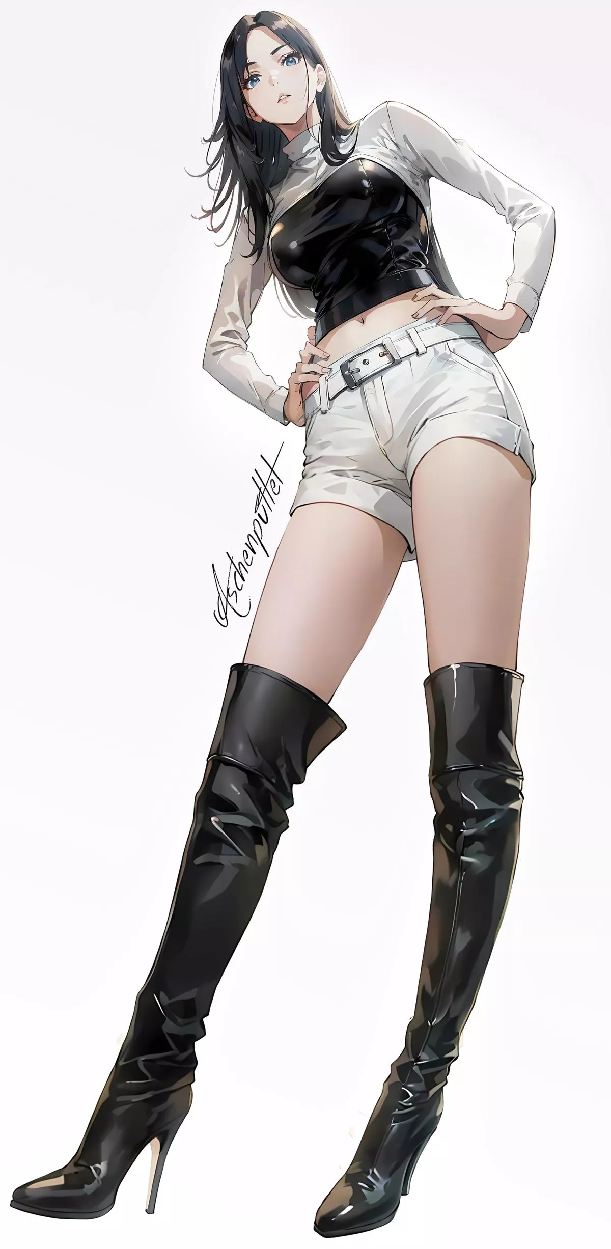 Matching Leather Thigh Boots 