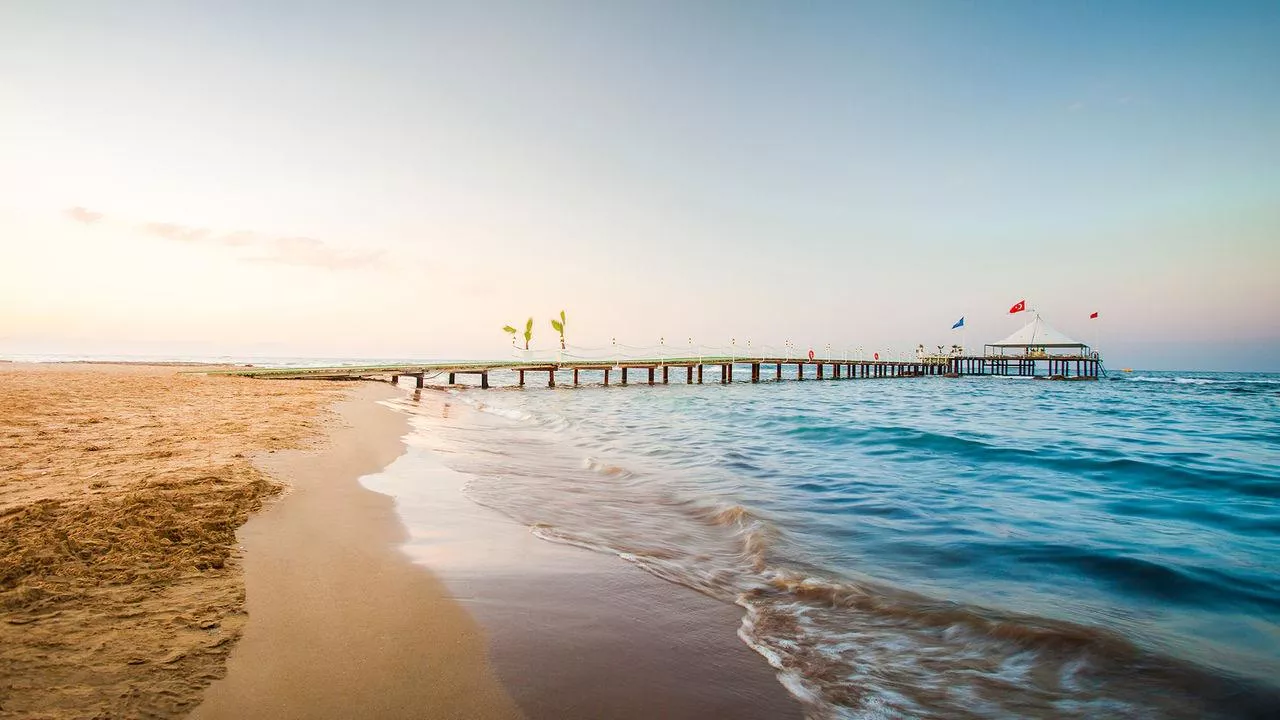 On the beach Side in Turkey very smooth entry into the sea