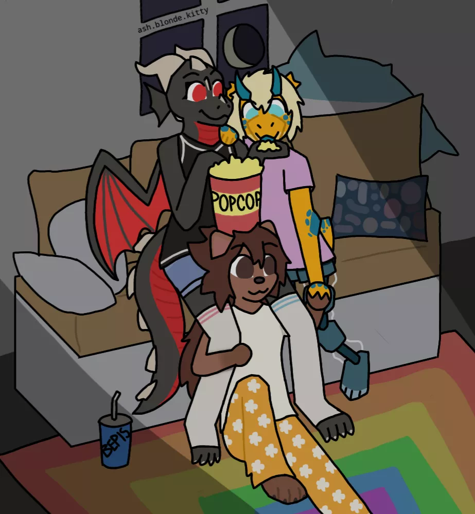 horror movie night (commission)