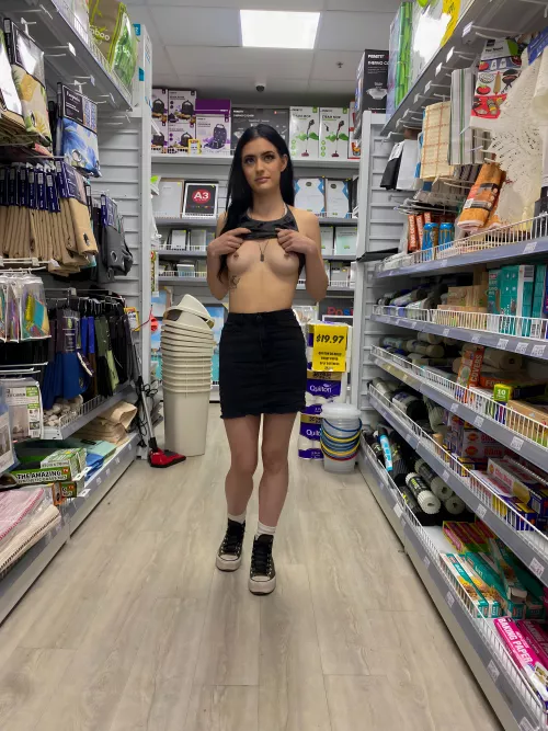 I got my titties out at a discount store hehe