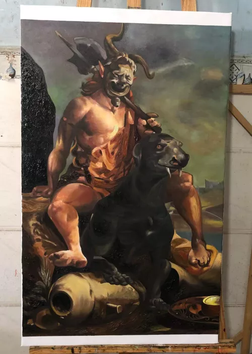 Is that NSFW enough? 😂 (hand painted portrait)