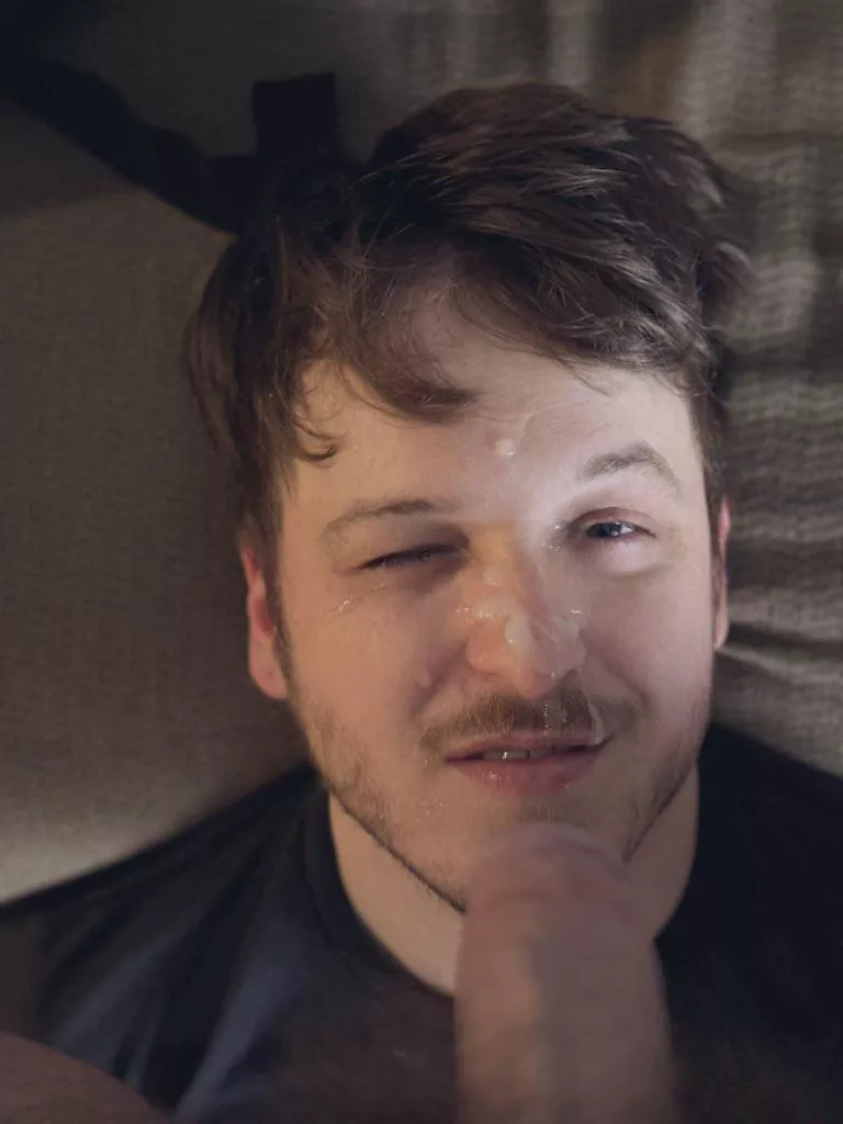 My favorite facial after choking on a thick cock 