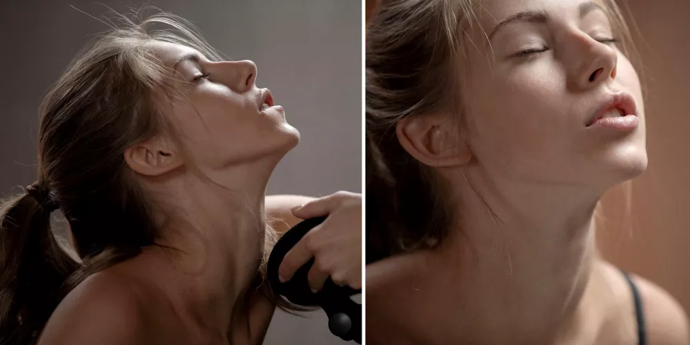 A moment of grace and perfection: our goddess having an orgasm. Let's just admire