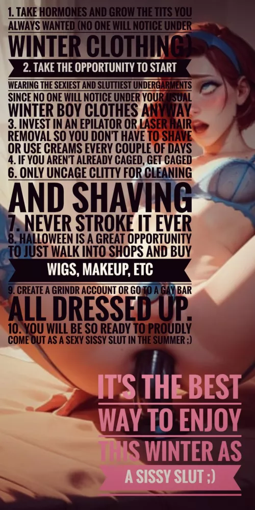 Are you preparing yourself to be the perfect sissy cum slut?