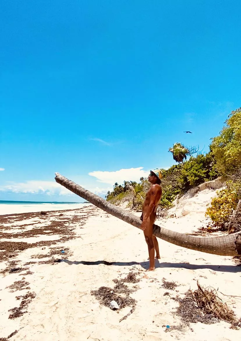 Being silly at the beach