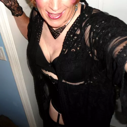 Black under black lace.