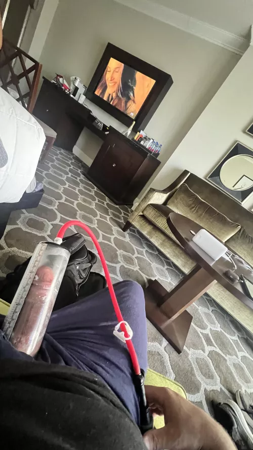 Getting a pump in over looking Vegas before heading out