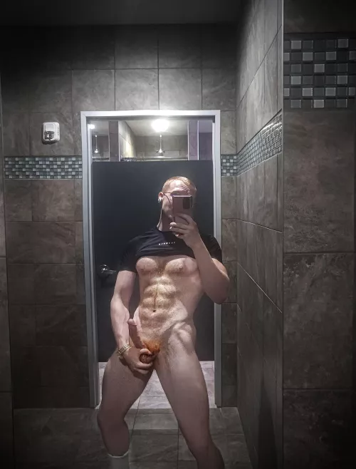Meet your ginger bro in the locker room stall!