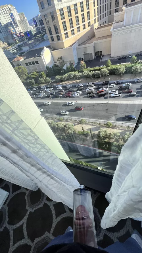 Nothing like holding that light pump while getting dressed for the strip. 