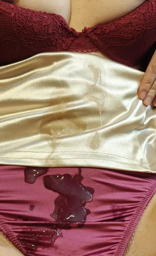Cum all over my silky panties and skirt