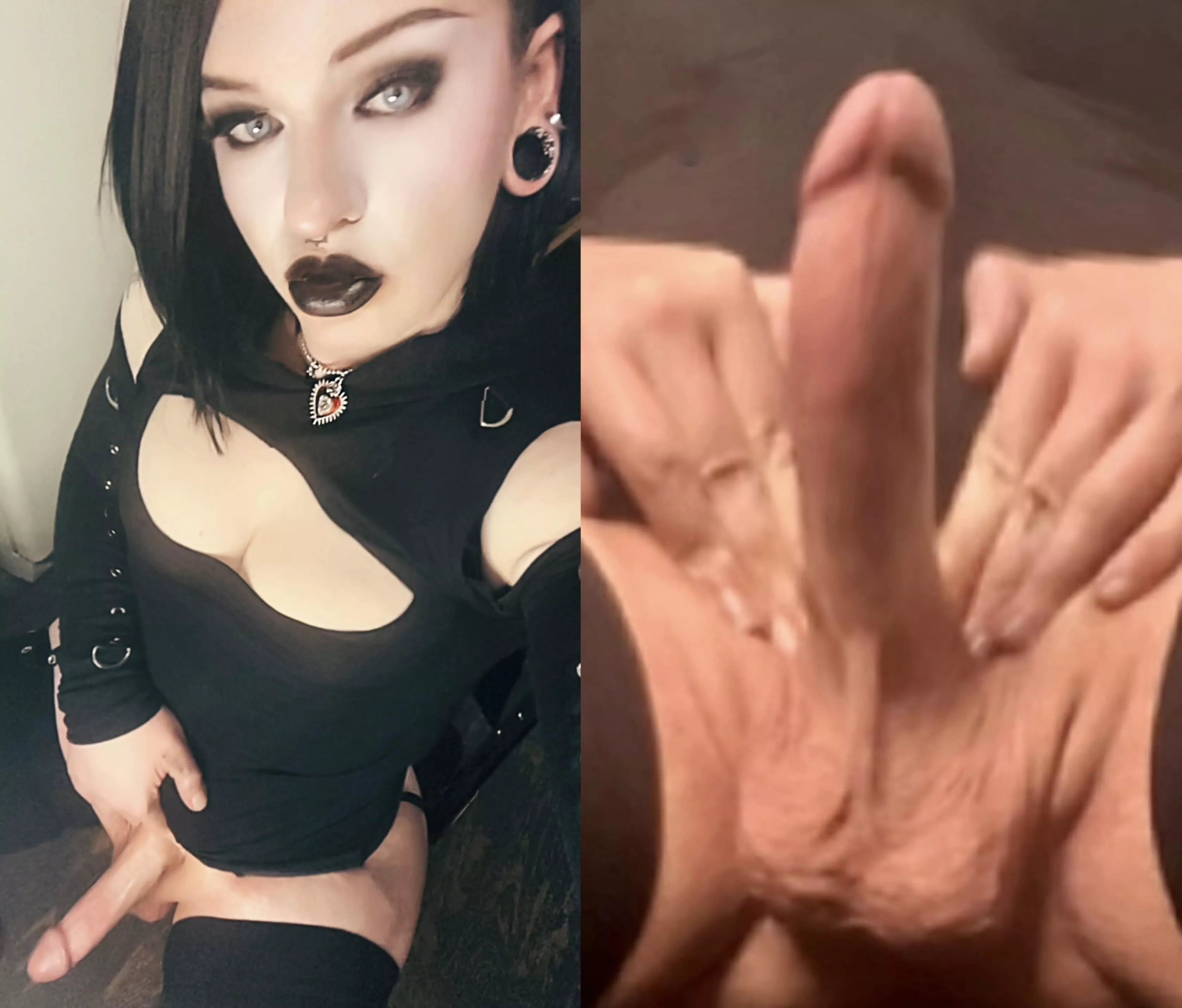 I wanna feel my goth girl balls clap on your chin and cheeks 😈