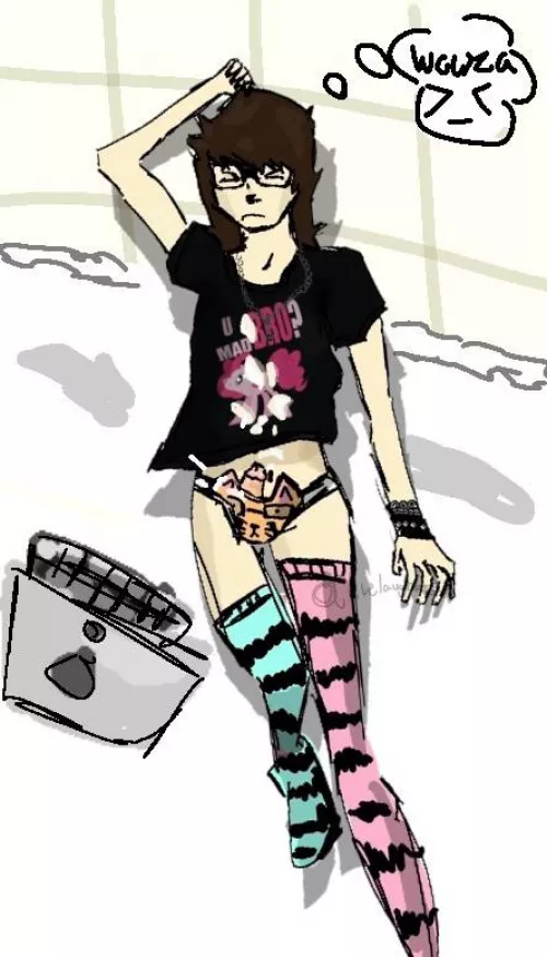 me as soon as i get home >_<  (my art)