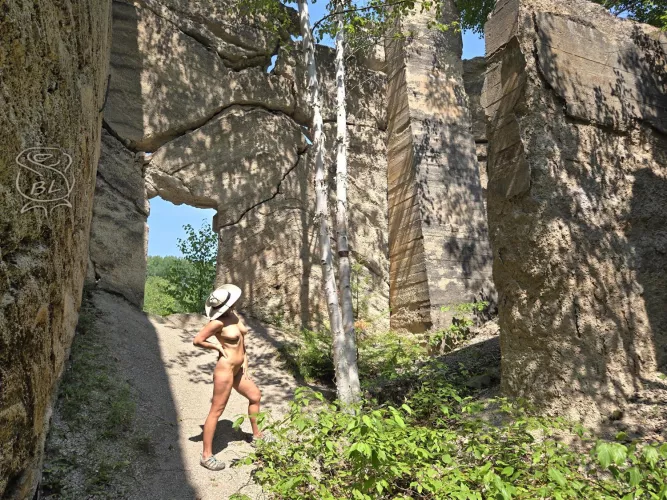 Admiring a determined little birch!